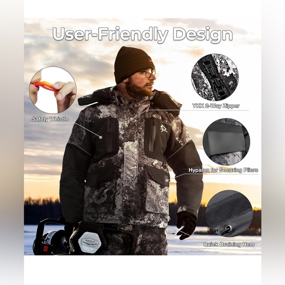 Piscifun Ice Fishing Jacket, Floating Waterproof Insulated, Coat Large Cold Weat - Picture 2 of 11